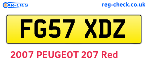 FG57XDZ are the vehicle registration plates.