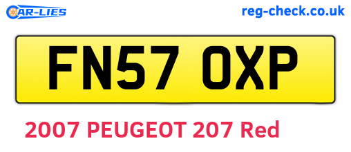FN57OXP are the vehicle registration plates.