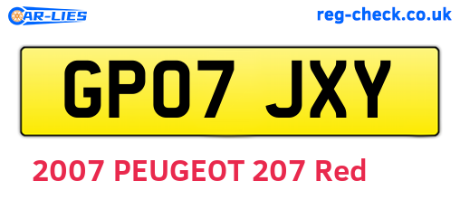 GP07JXY are the vehicle registration plates.