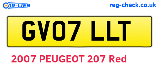GV07LLT are the vehicle registration plates.