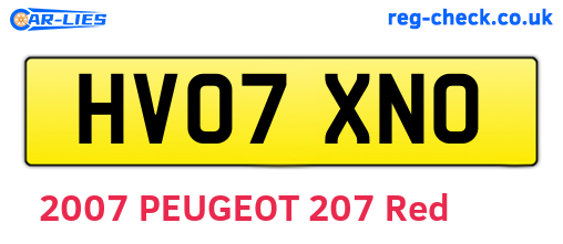 HV07XNO are the vehicle registration plates.