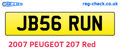 JB56RUN are the vehicle registration plates.