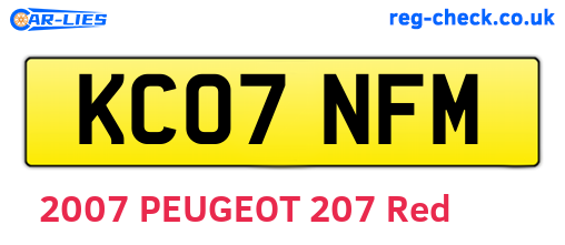 KC07NFM are the vehicle registration plates.