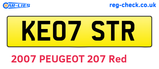 KE07STR are the vehicle registration plates.