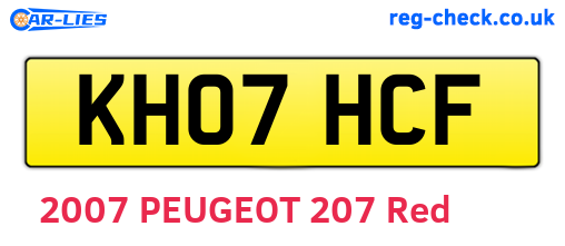 KH07HCF are the vehicle registration plates.