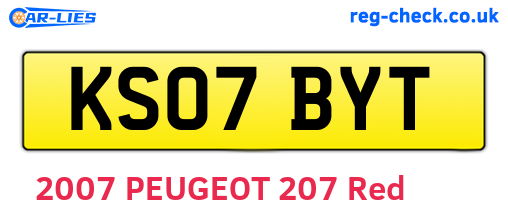 KS07BYT are the vehicle registration plates.
