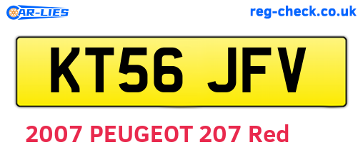 KT56JFV are the vehicle registration plates.