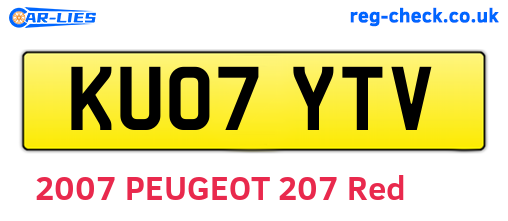 KU07YTV are the vehicle registration plates.