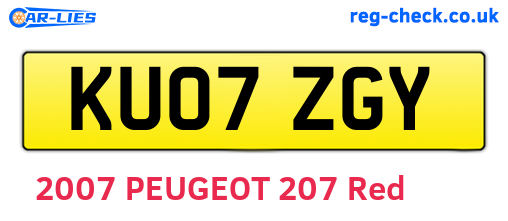 KU07ZGY are the vehicle registration plates.
