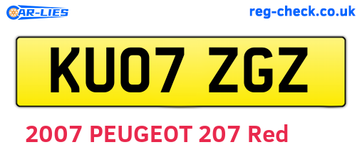 KU07ZGZ are the vehicle registration plates.