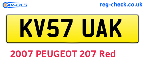 KV57UAK are the vehicle registration plates.