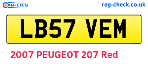 LB57VEM are the vehicle registration plates.