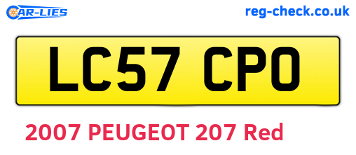LC57CPO are the vehicle registration plates.