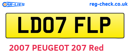 LD07FLP are the vehicle registration plates.