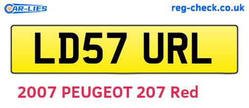 LD57URL are the vehicle registration plates.