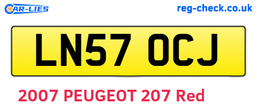 LN57OCJ are the vehicle registration plates.