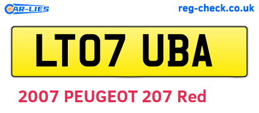 LT07UBA are the vehicle registration plates.