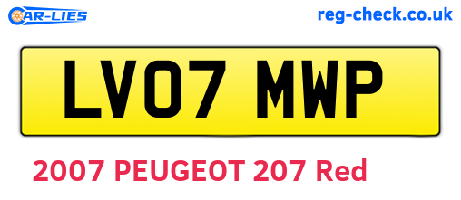 LV07MWP are the vehicle registration plates.