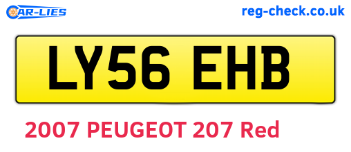 LY56EHB are the vehicle registration plates.