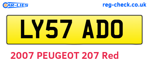 LY57ADO are the vehicle registration plates.