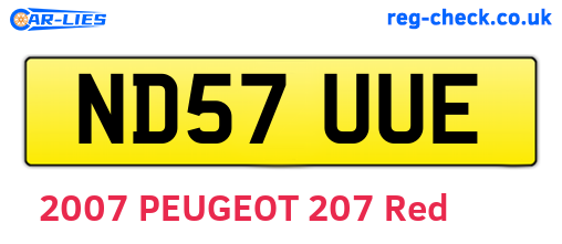 ND57UUE are the vehicle registration plates.
