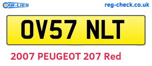 OV57NLT are the vehicle registration plates.