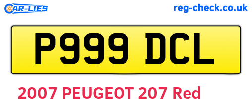 P999DCL are the vehicle registration plates.