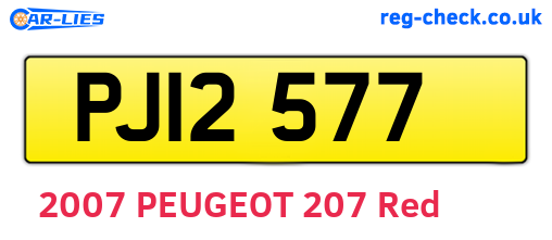 PJI2577 are the vehicle registration plates.