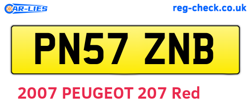 PN57ZNB are the vehicle registration plates.