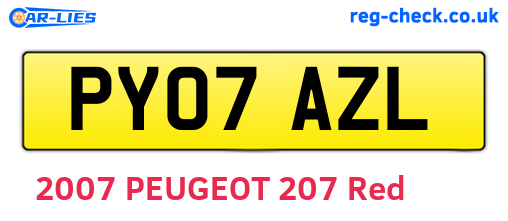 PY07AZL are the vehicle registration plates.