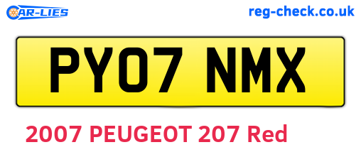 PY07NMX are the vehicle registration plates.