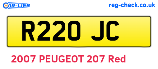 R22OJC are the vehicle registration plates.