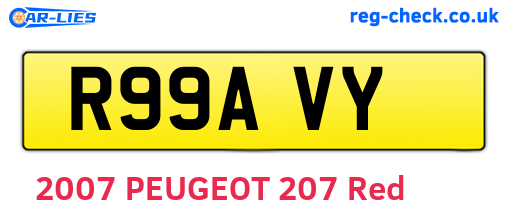 R99AVY are the vehicle registration plates.