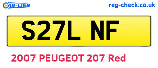 S27LNF are the vehicle registration plates.