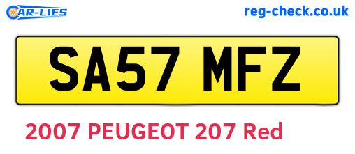 SA57MFZ are the vehicle registration plates.