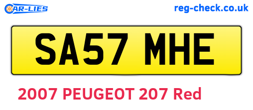 SA57MHE are the vehicle registration plates.