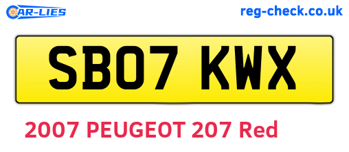 SB07KWX are the vehicle registration plates.