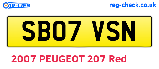 SB07VSN are the vehicle registration plates.