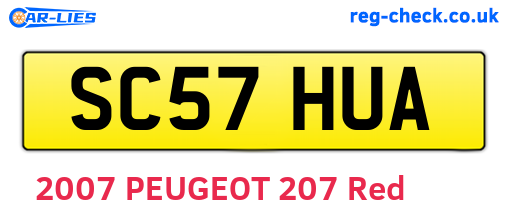 SC57HUA are the vehicle registration plates.