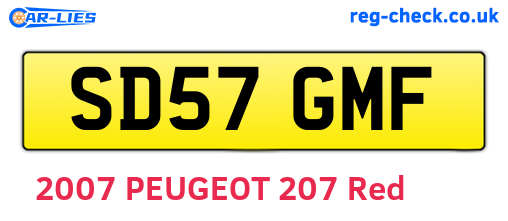 SD57GMF are the vehicle registration plates.