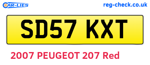 SD57KXT are the vehicle registration plates.