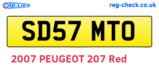 SD57MTO are the vehicle registration plates.