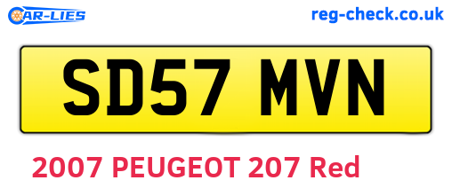 SD57MVN are the vehicle registration plates.