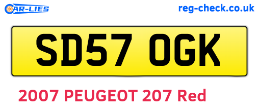 SD57OGK are the vehicle registration plates.
