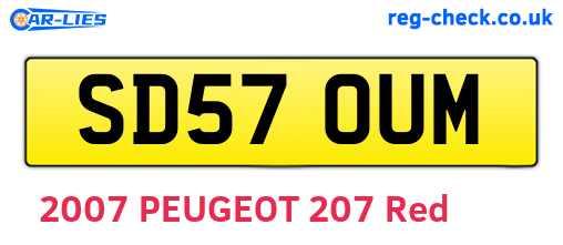 SD57OUM are the vehicle registration plates.