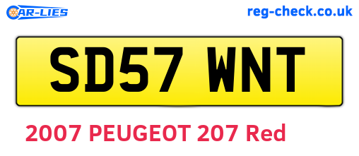 SD57WNT are the vehicle registration plates.