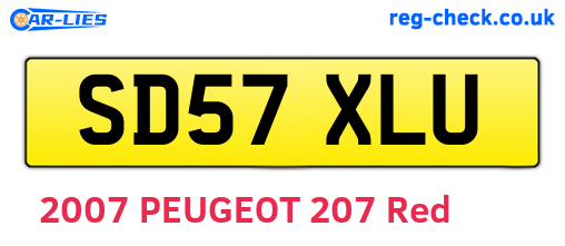 SD57XLU are the vehicle registration plates.