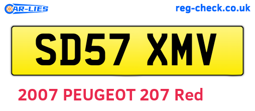 SD57XMV are the vehicle registration plates.