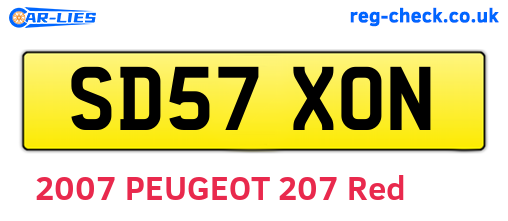 SD57XON are the vehicle registration plates.