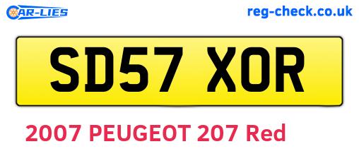 SD57XOR are the vehicle registration plates.